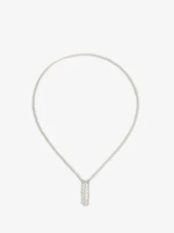 Colgante de oro blanco de 18K con 172 perlas akoya y 9 diamantes en talla brillante con un total de 0,09 cts
