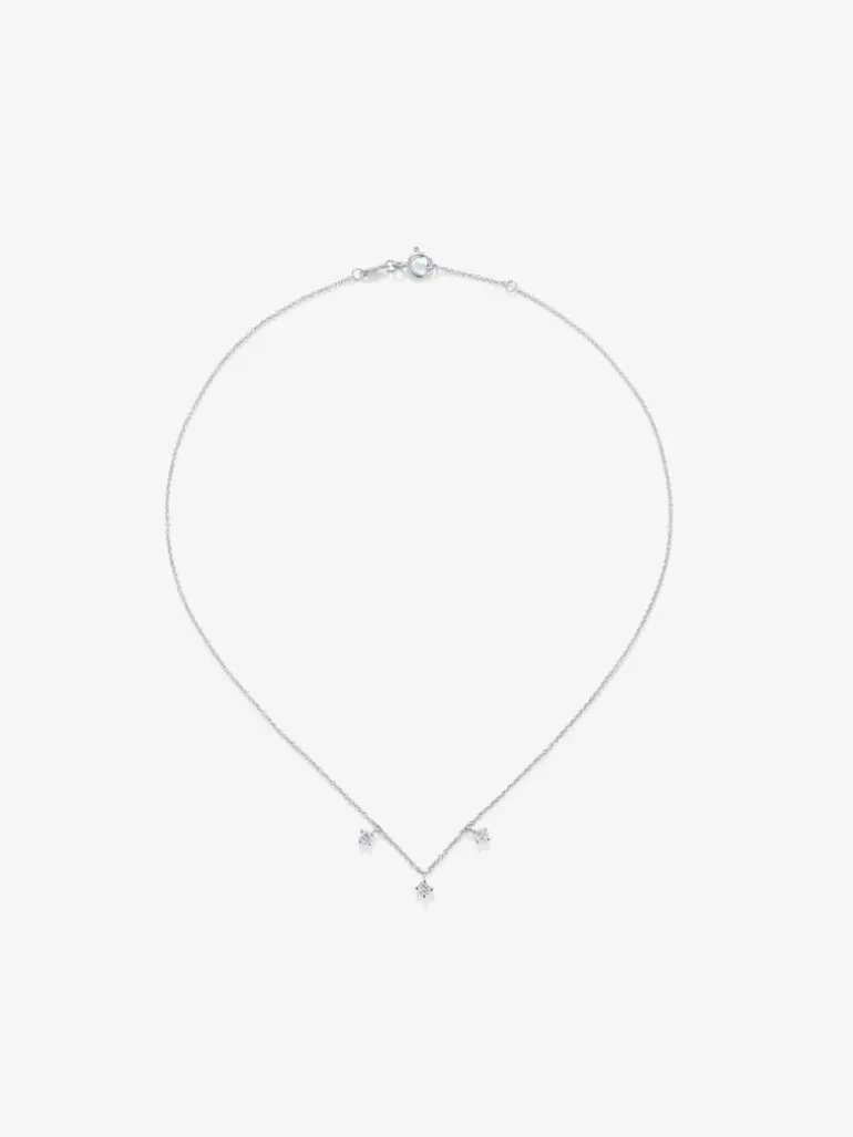 Colgante de oro blanco de 18K con diamantes en talla brillante de 0,33 cts