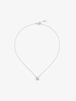 Colgante de oro blanco de 18K con diamantes blancos en talla brillante de 0,18 cts