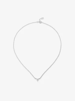 Colgante de oro blanco de 18K con 3 diamantes en talla brillante con un total de 0,18 cts