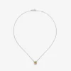 Colgante de oro blanco de 18K con cuarzo citrino 0,57 cts y diamantes 0,14 cts