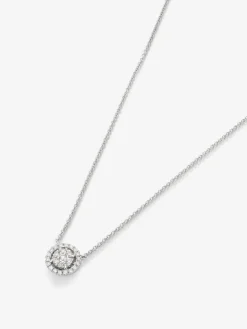 Colgante de oro blanco de 18K con 25 diamantes en talla brillantes con un total de 0,31 cts
