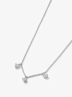Colgante de oro blanco de 18K con diamantes en talla brillante de 0,33 cts