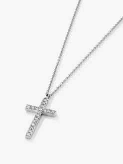 Colgante de oro blanco de 18K con 18 diamantes en talla brillante con un total de 0,33 cts