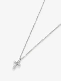 Colgante de oro blanco de 18K con 11 diamantes en talla brillante con un total de 0,07 cts