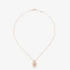 Colgante de oro blanco y rosa de 18K con 9 zafiros rosas en talla brillante con un total de 0,1 cts, 46 diamantes blancos en talla brillante con un total de 0,18 cts y 18 diamantes marrones en talla brillante con un total de 0,08 cts