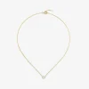 Colgante de oro blancoy amarillo de 18K con diamantes blancos en talla brillante de 0,06 cts