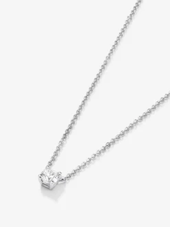 Colgante de oro rosa de 18K con diamante en talla brillante de 0,2 cts