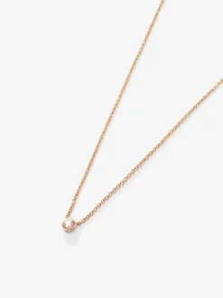 Colgante de oro rosa de 18K con diamantes en talla brillante de 0,1 cts