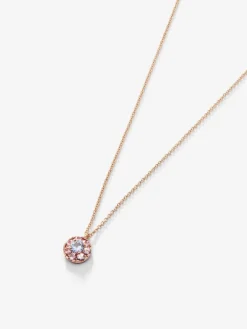 Colgante de oro rosa de 18K con 8 zafiros multicolor en talla brillante con un total de 0,41 cts