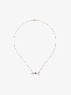 Colgante de oro rosa y oro blanco de 18kt con diamantes y zafiros