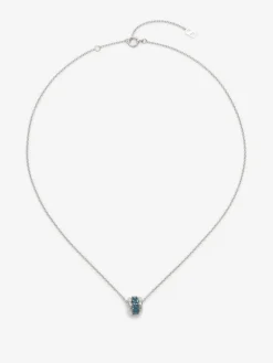 Colgante de plata 925 con pavé de topacios azul london en talla brillante