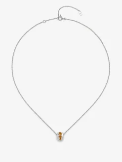 Colgante de plata 925 con pavé de cuarzos citrinos en talla brillante
