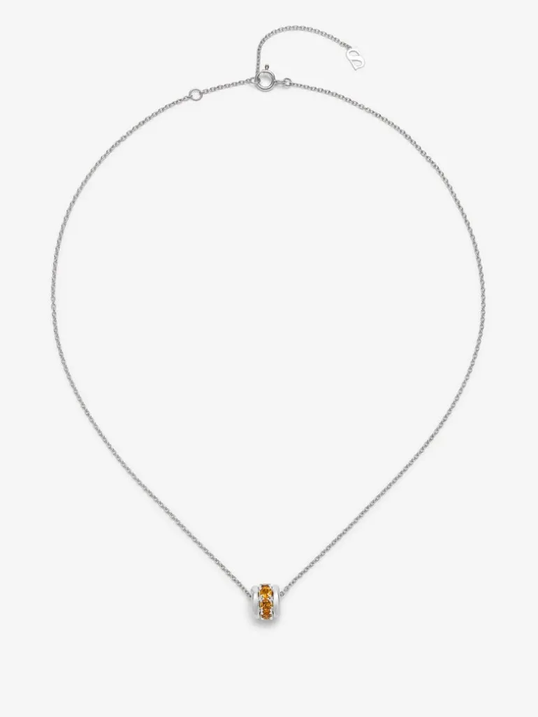 Colgante de plata 925 con pavé de cuarzos citrinos en talla brillante