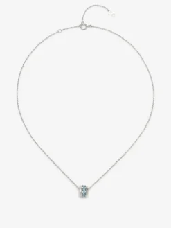 Colgante de plata 925 con pavé de topacios azul swiss en talla brillante