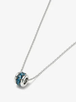 Colgante de plata 925 con pavé de topacios azul london en talla brillante