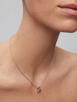 Colgante de plata 925 con zafiros azules en talla brillante de 0,68 cts
