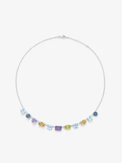 Colgante grande de plata 925 con gemas multicolor