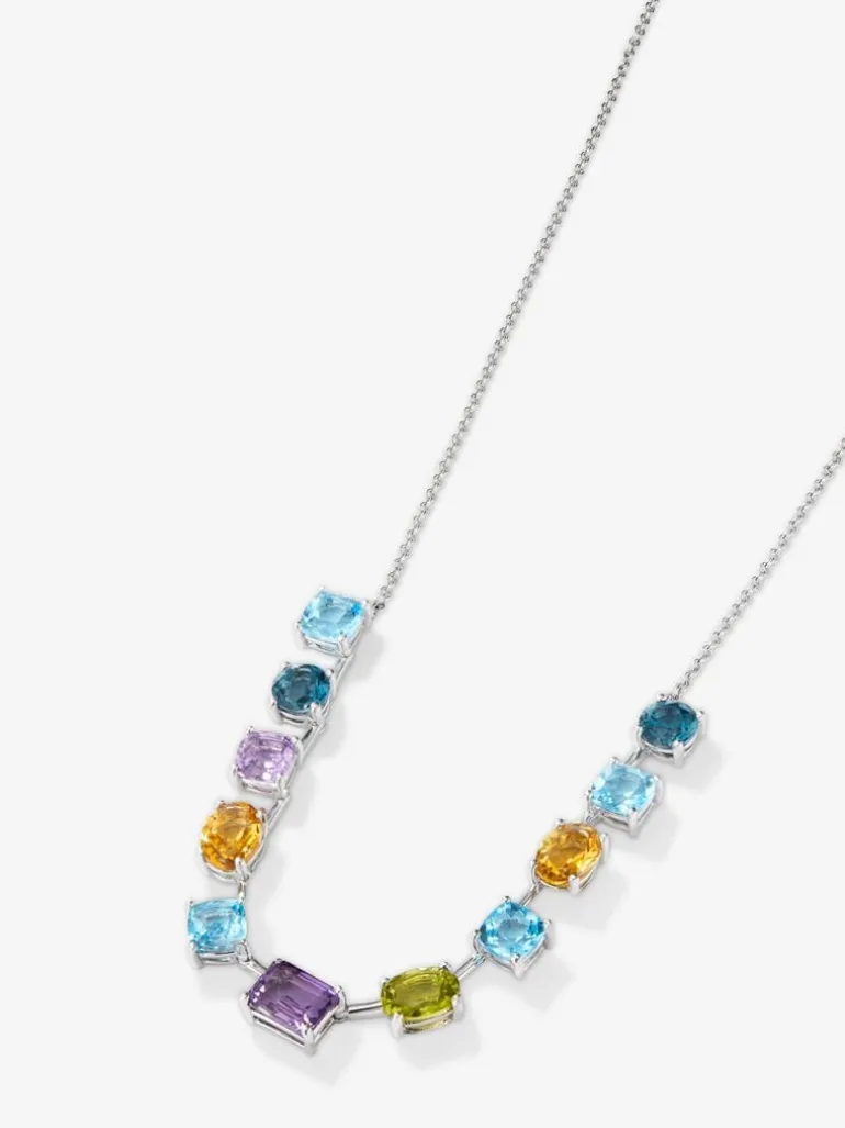 Colgante grande de plata 925 con gemas multicolor