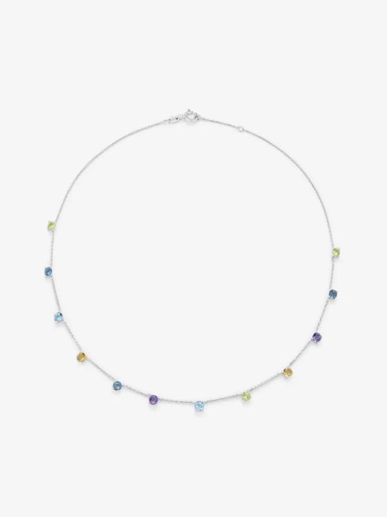Colgante pequeño de plata 925 con gemas multicolor
