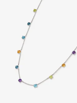 Colgante pequeño de plata 925 con gemas multicolor