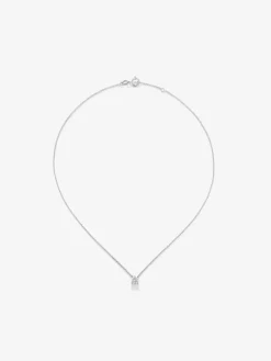 Colgante solitario de oro blanco de 18K con diamante blanco 0,7 cts