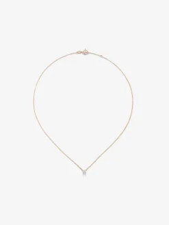 Colgante solitario de oro rosa de 18K con diamante en talla brillante de 0,15 cts