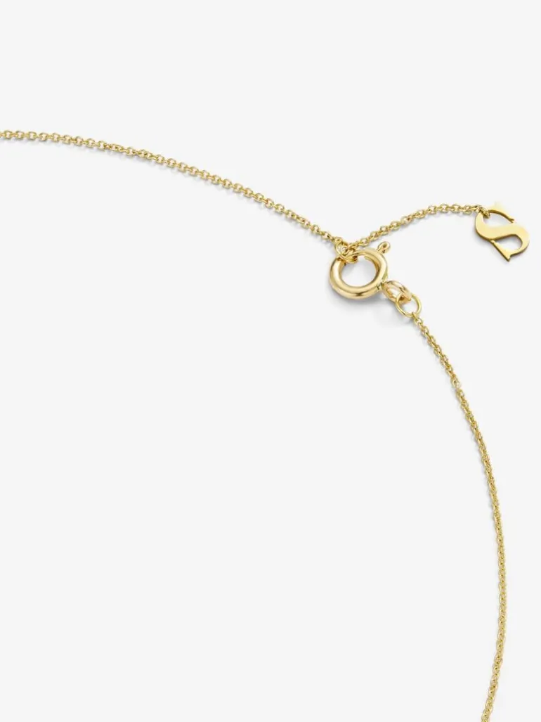Colgante solitario de oro amarillo de 18K con diamante en talla brillante de 0,15 cts