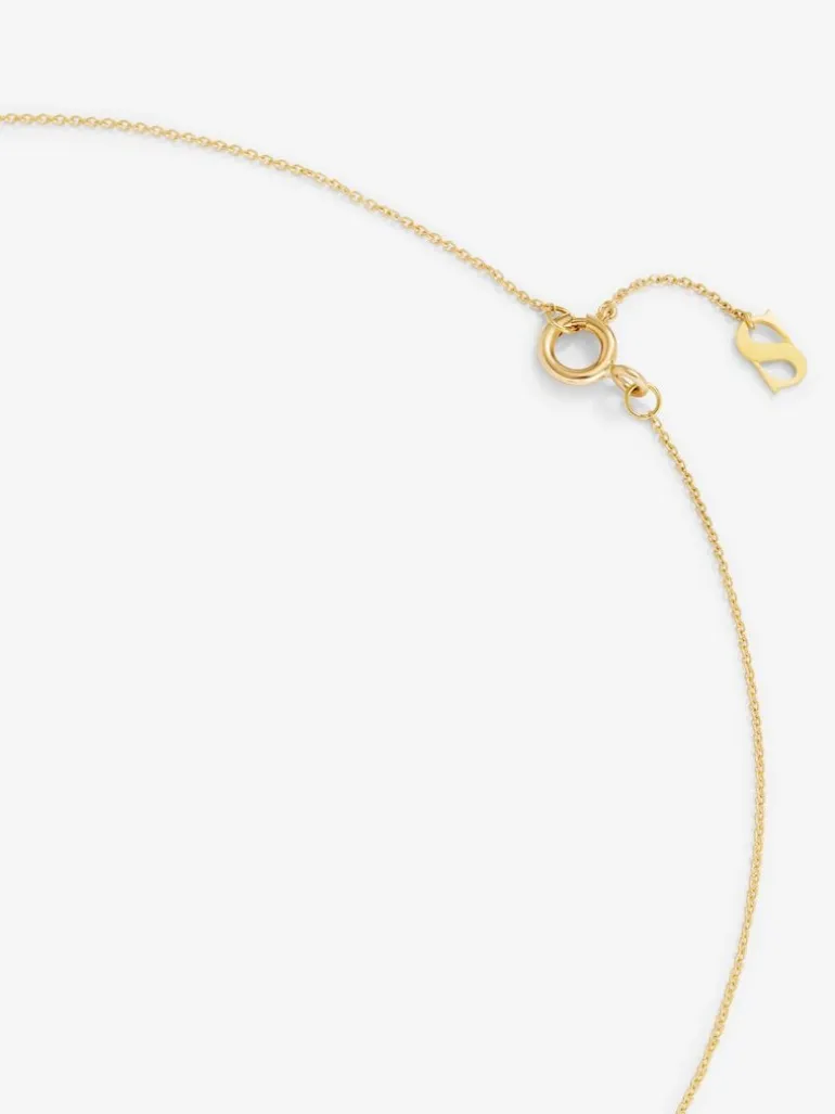 Colgante solitario de oro amarillo de 18K con diamante blanco en talla brillante de 0,05 cts