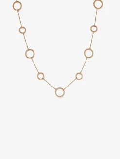 Collar círculos gallonados de oro rosa de 18kt