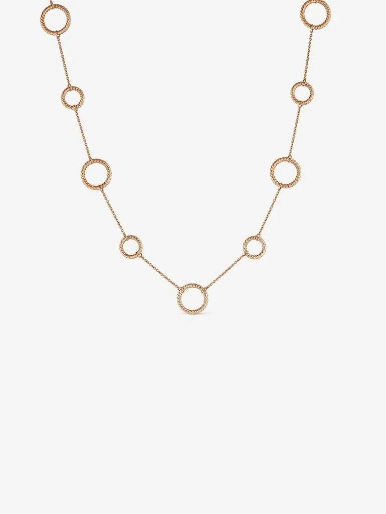 Collar círculos gallonados de oro rosa de 18kt