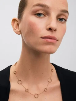 Collar c&iacute;rculos gallonados de oro rosa de 18kt