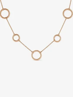 Collar círculos gallonados de oro rosa de 18kt