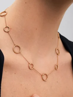 Collar círculos gallonados de oro rosa de 18kt