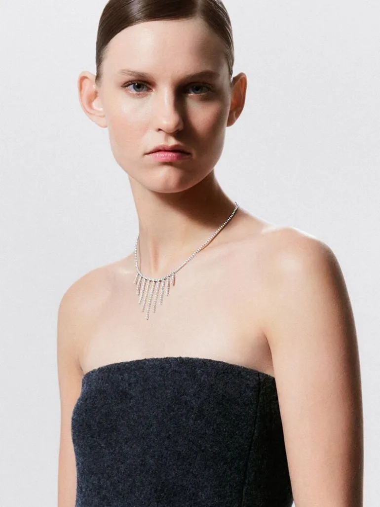 Collar de el tango de la guardia vieja de oro blanco con diamantes