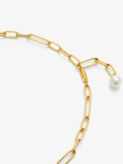 Collar de eslabones de oro amarillo de 18K con perla australiana de 11,5 mm