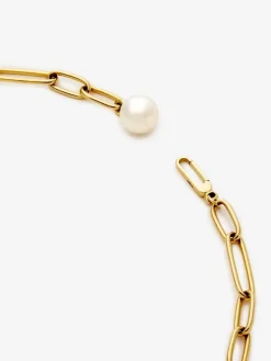 Collar de eslabones de oro amarillo de 18K con perla australiana de 11,5 mm