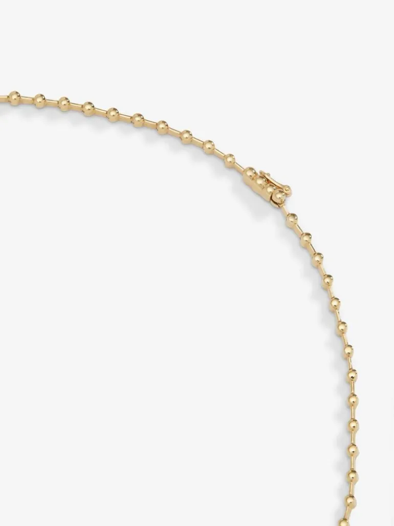 Collar de oro amarillo de 18K con diamantes blancos en talla brillante de 0,95 cts
