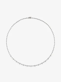 Collar de oro blanco de 18K con 27 diamantes en talla brillante con un total de 0,95 cts