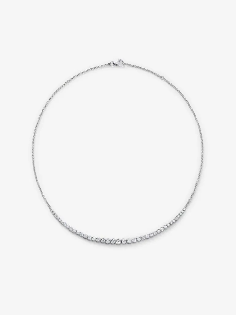 Collar de oro blanco de 18k con diamantes de 1,93cts