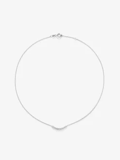 Collar de oro blanco de 18K con 9 diamantes en talla brillante con un total de 0,26 cts