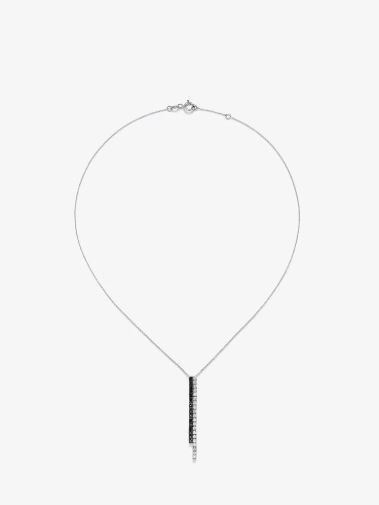 Collar de oro de 18K con diamante negro y diamante blanco