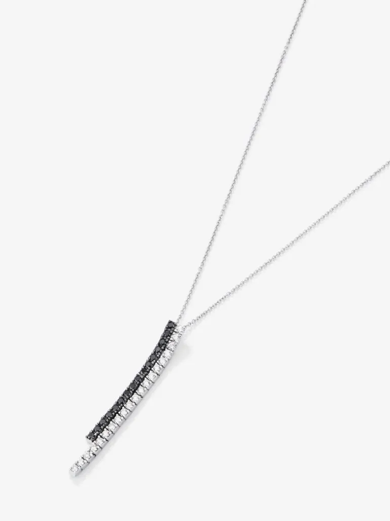 Collar de oro de 18K con diamante negro y diamante blanco
