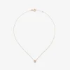 Collar de oro rosa de 18K con 4 diamantes en talla brillante con un total de 0,1 cts