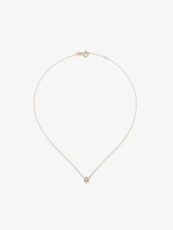 Collar de oro rosa de 18K con 4 diamantes en talla brillante con un total de 0,1 cts