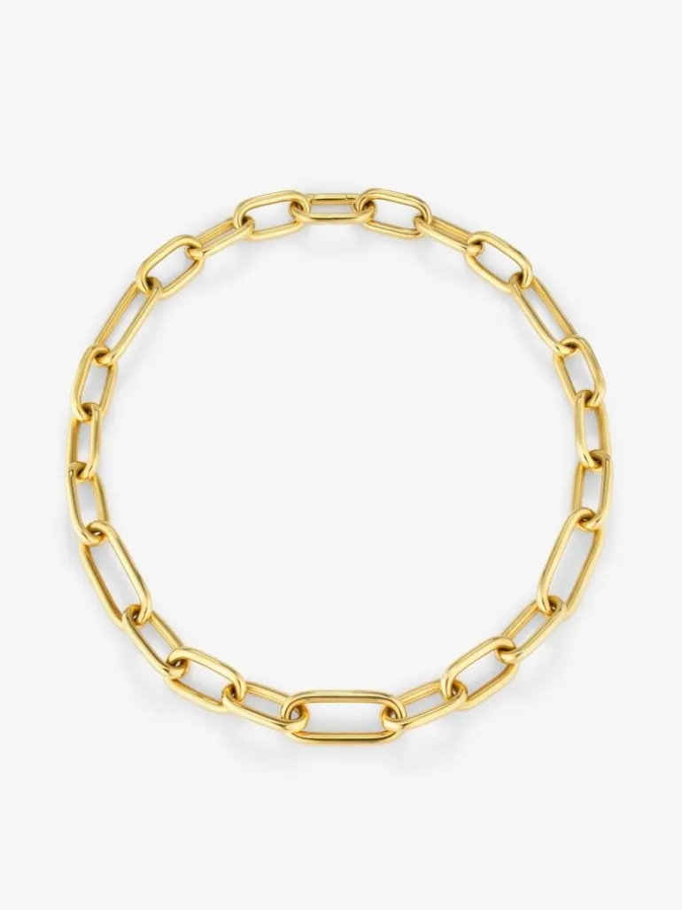 Collar eslabones extra grande oro amarillo de 18K