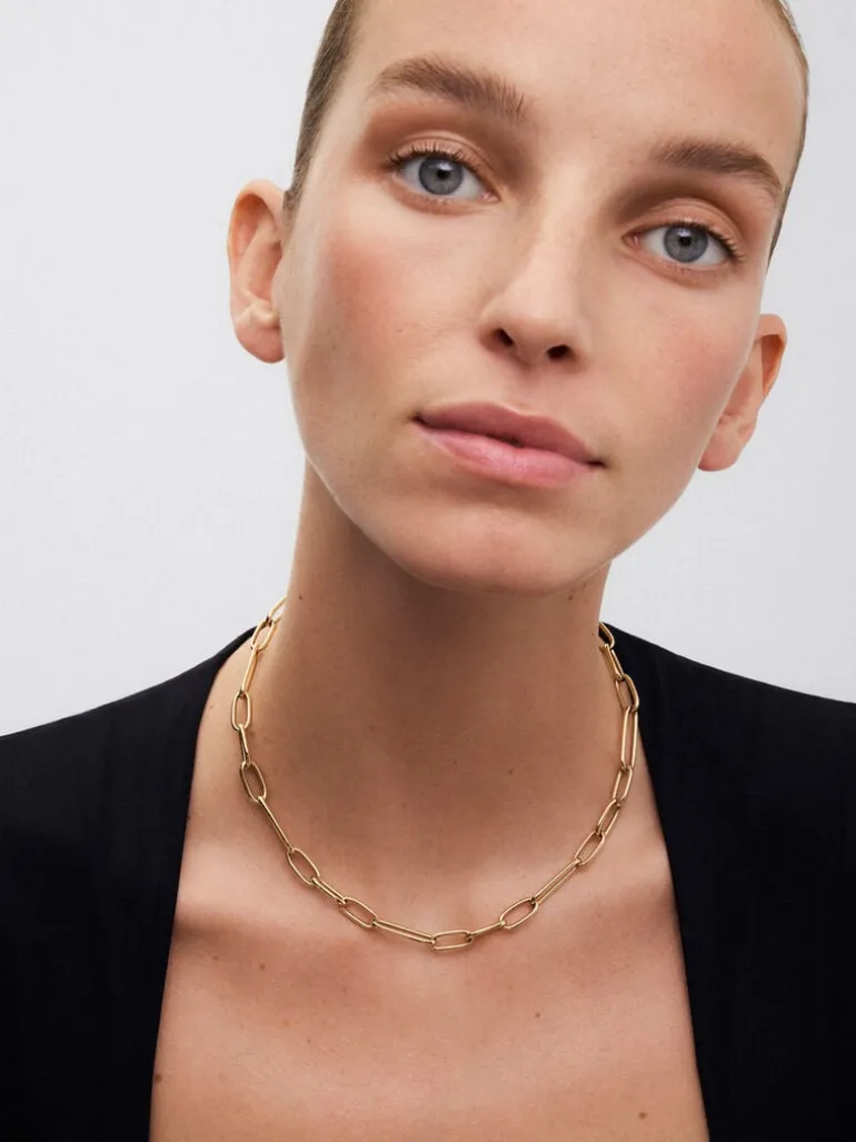 Collar eslabones mediano de oro amarillo de 18K