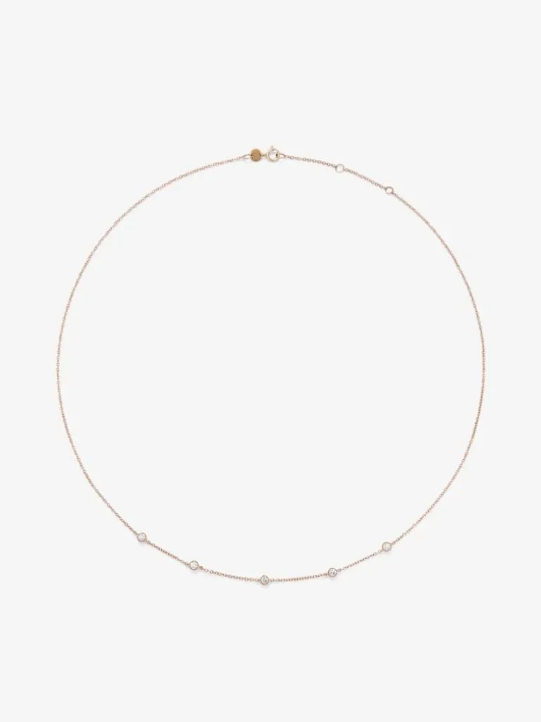 Collar gargantilla de oro rosa de 18K con diamantes