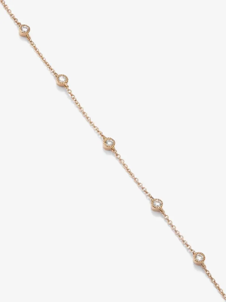 Collar gargantilla de oro rosa de 18K con diamantes