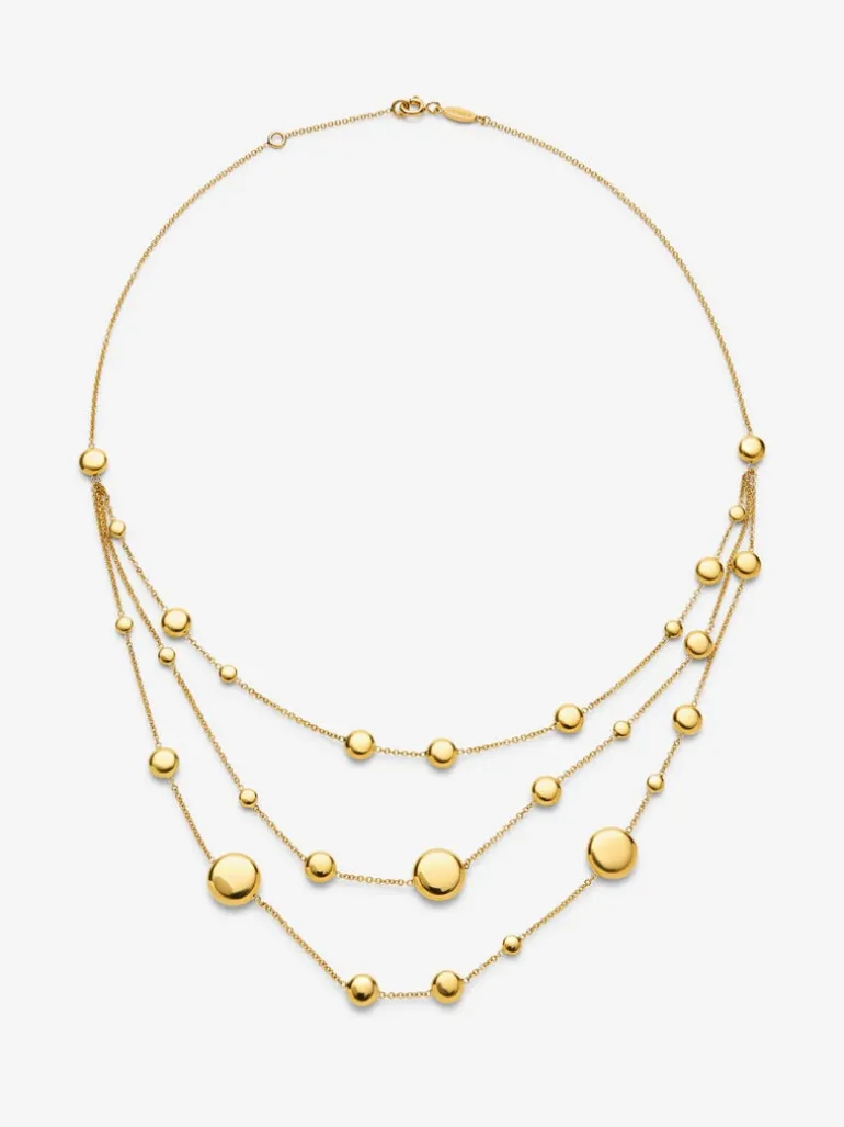 Collar triple de oro amarillo de 18K